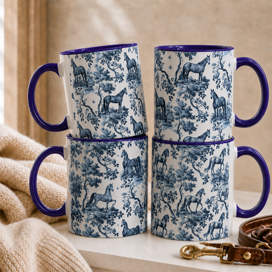 Elegant French toile horse design from Oh My Tails