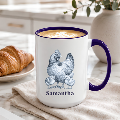Chicken with Chicks Mug - Personalized