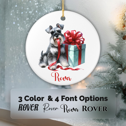 Schnauzer Ornament with Custom Name