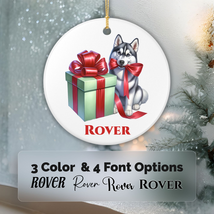 Siberian Husky Ornament with Custom Name