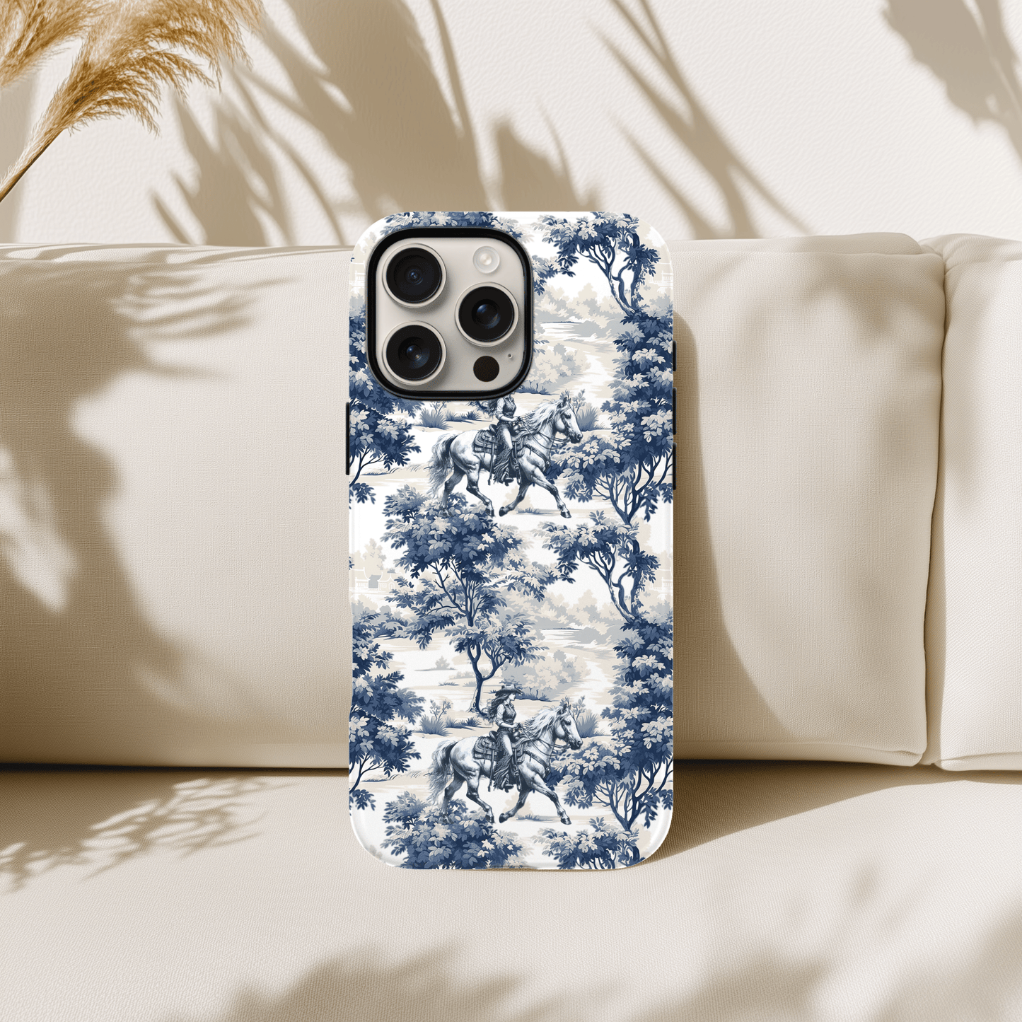 Cowgirl Horse Phone Case - Toile Pattern
