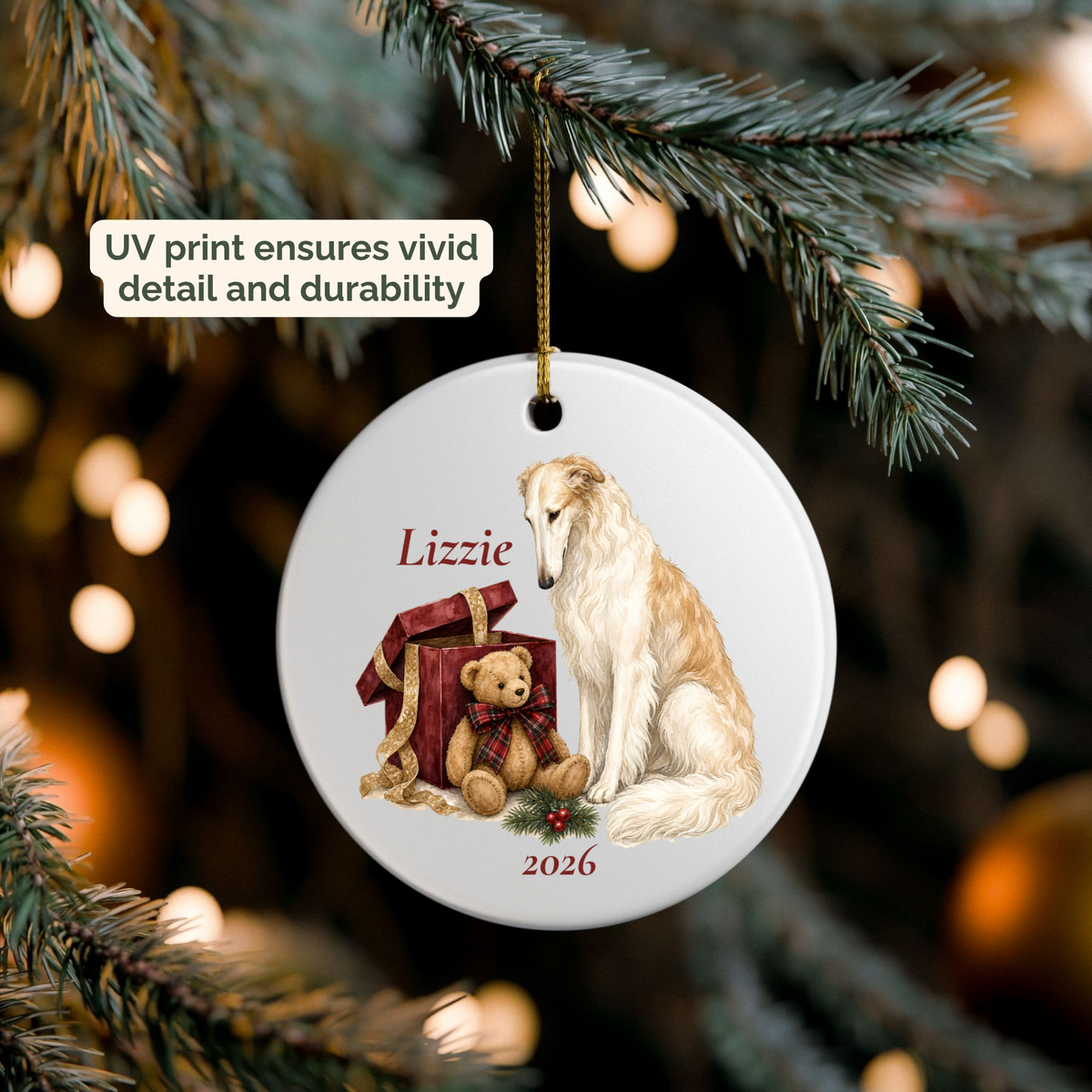 Borzoi · Bear Necessities Collection · Personalized Ornament