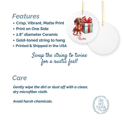 Dachshund Ornament with Custom Name