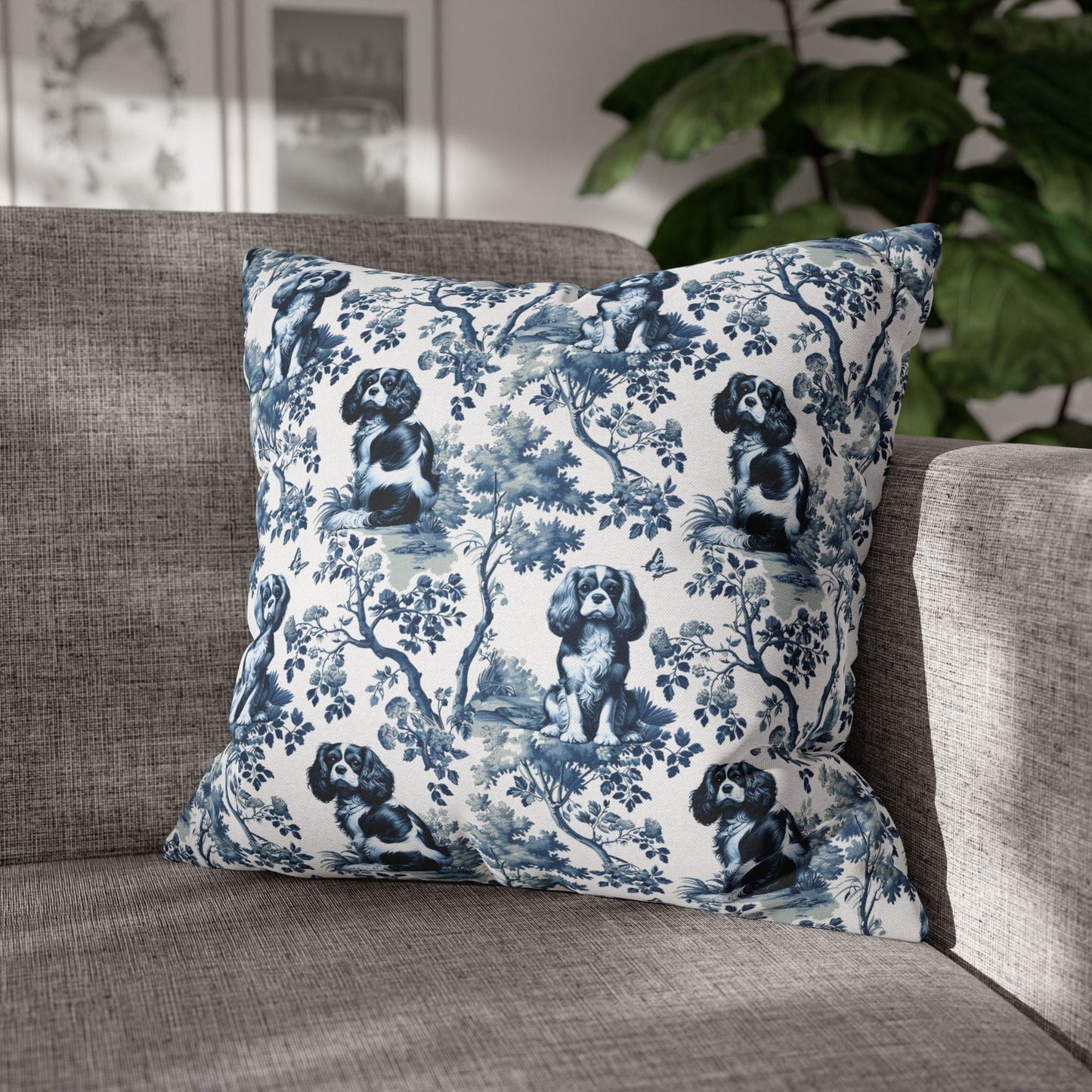 Cavalier King Charles Spaniel Pillow Cover - Toile