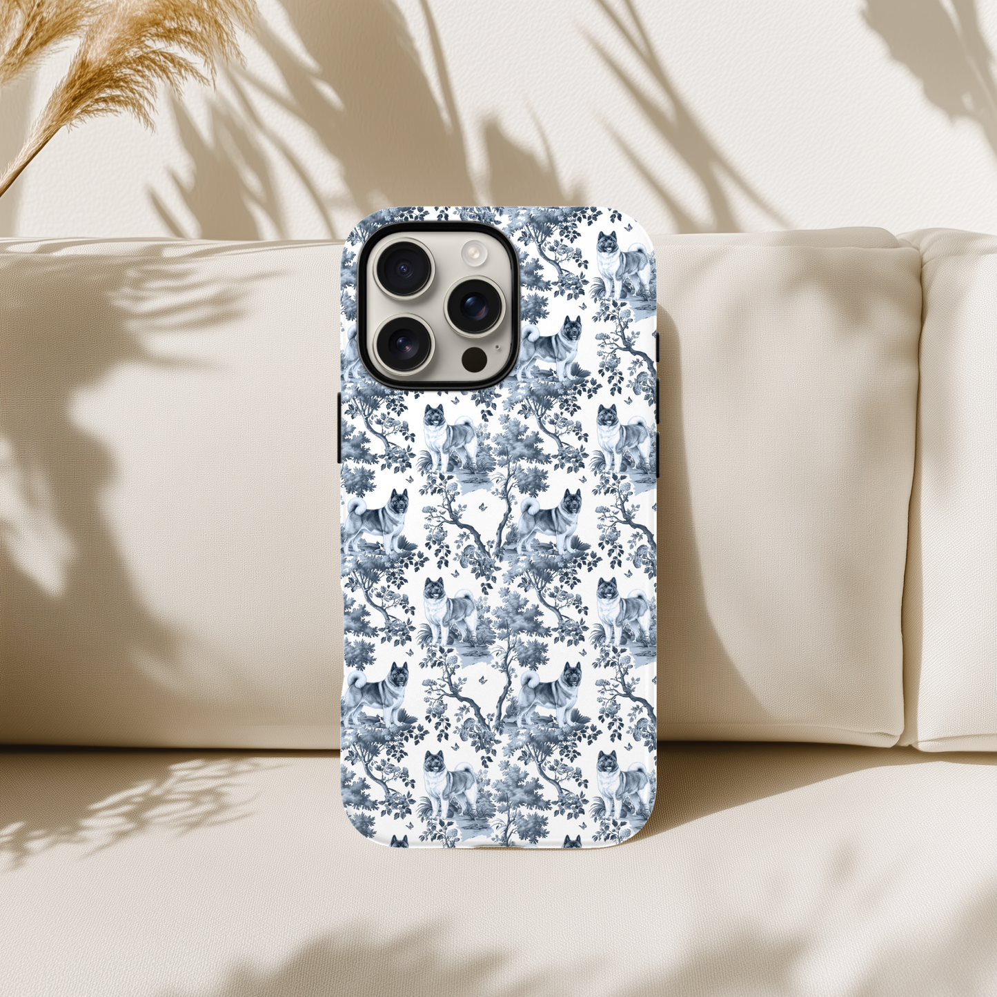 Akita Phone Case - Toile Pattern