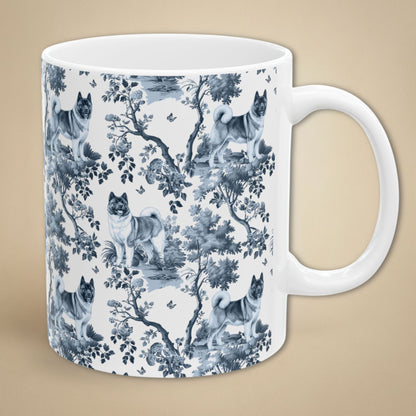 Akita Mug - Blue Toile Pattern