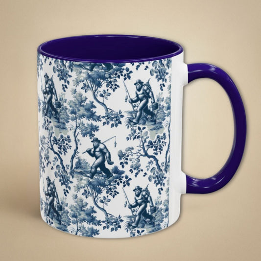 Bigfoot Fishing Toile Mug