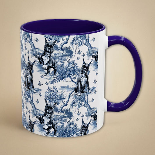Boxer Dog Toile Mug Cropped