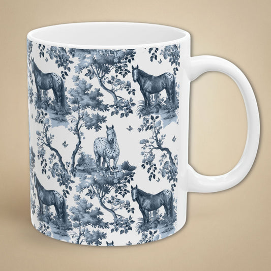 Appaloosa Horse Mug - Blue Toile Pattern