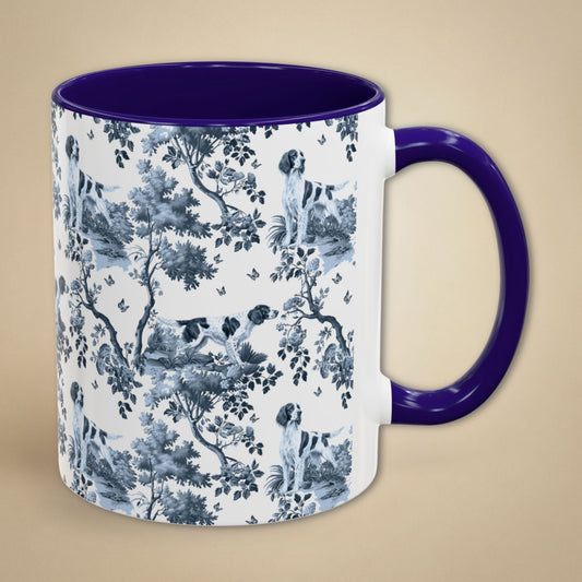 Irish Red and White Setter Mug - Toile Pattern