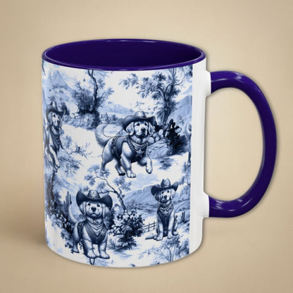 Golden Retriever Toile Mug - Western Cowboy