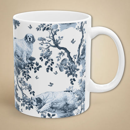 Clumber Spaniel Mug - Toile Pattern