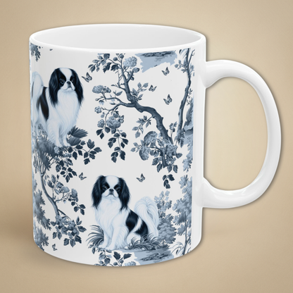 Smooth Fox Terrier blue toile coffee mug 11 oz with white handle