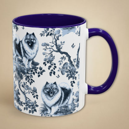 Keeshond Mug - Toile Pattern