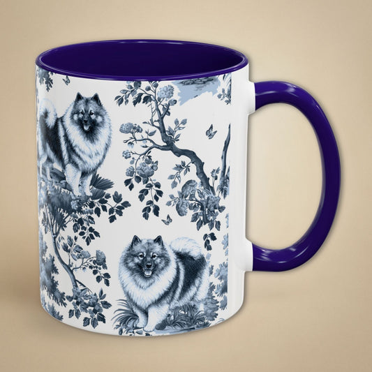 Keeshond Mug - Toile Pattern