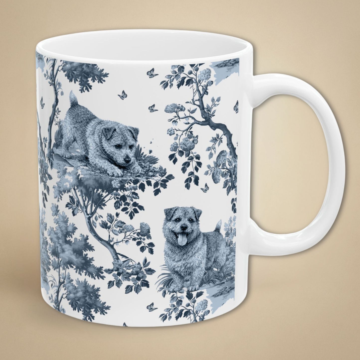 Norfolk Terrier Mug - Toile Pattern