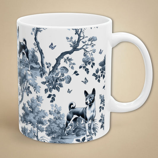 Basenji Mug - Toile Pattern