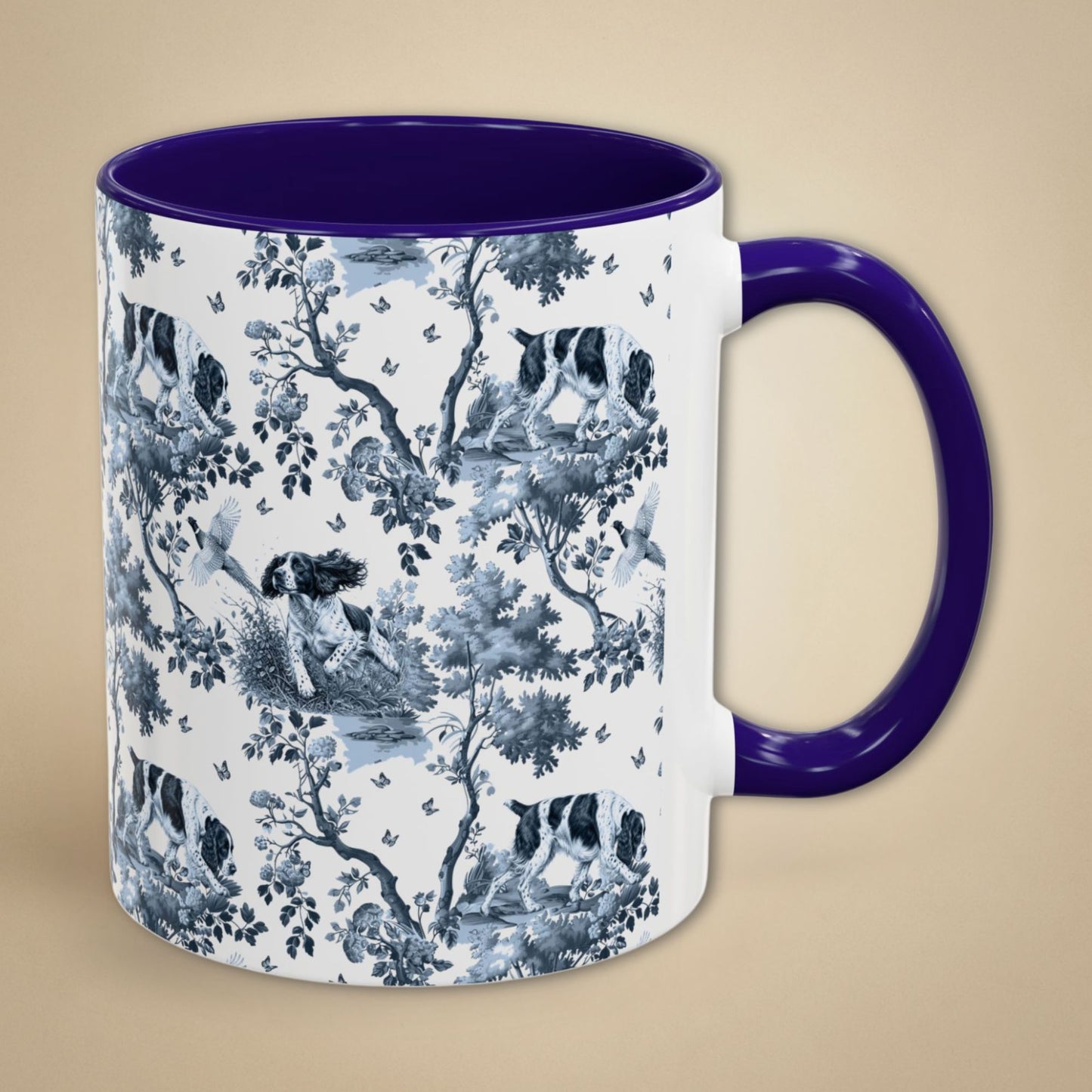 English Springer Spaniel Bird Dog Mug - Toile Pattern