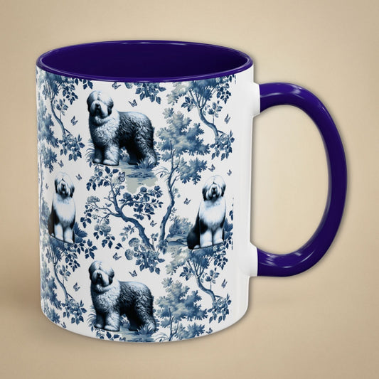 Old English Sheepdog Mug - Toile Pattern