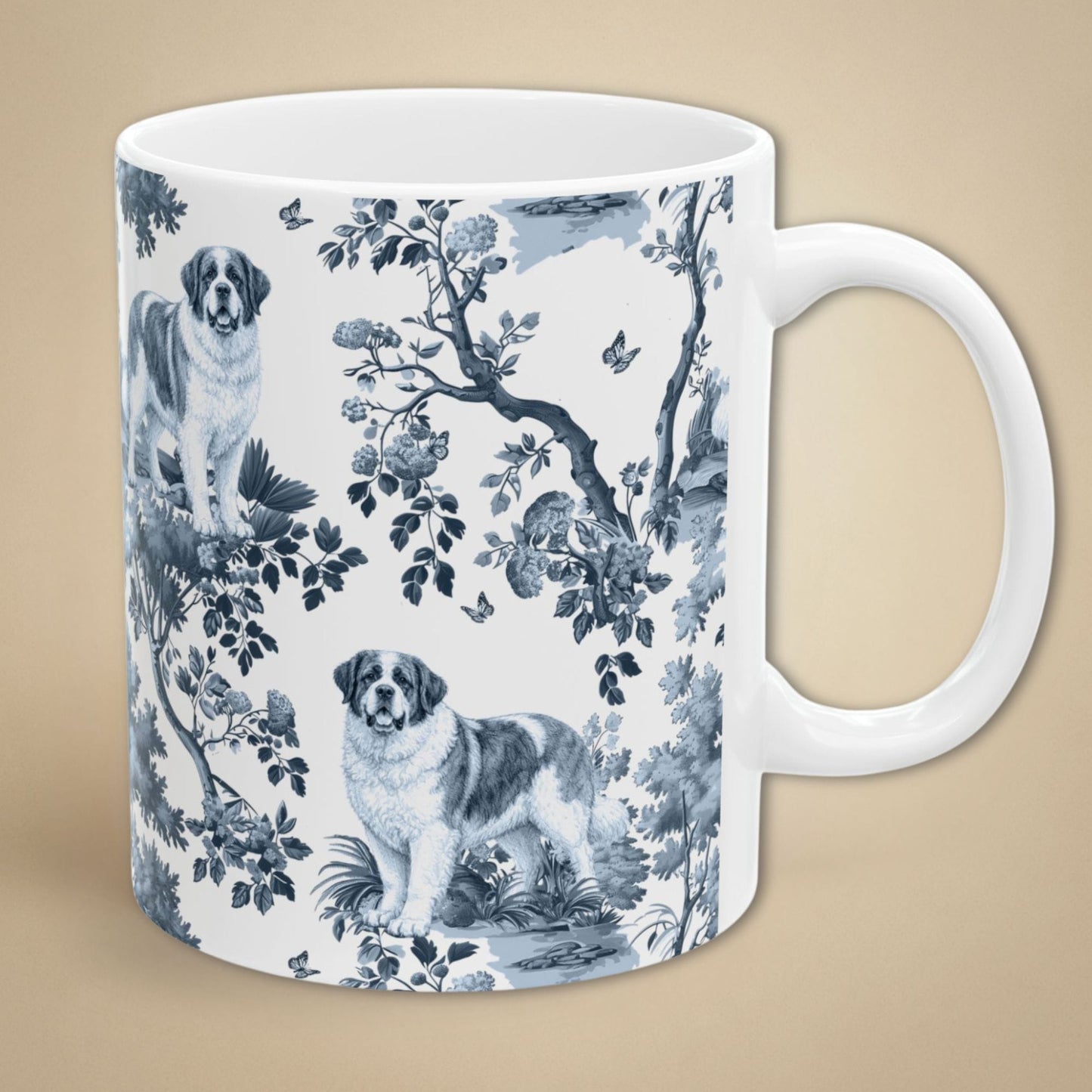 Saint Bernard Mug - Toile Pattern