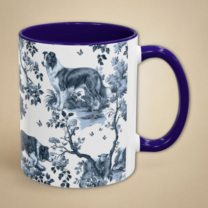 Border Collie Mug - Toile Pattern