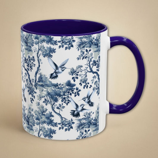 Hummingbird Toile Mug