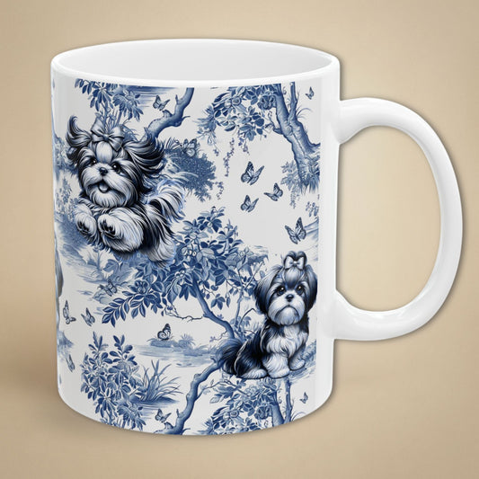 Shih Tzu Mug - Toile Pattern