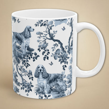 English Cocker Spaniel Mug - Toile Pattern