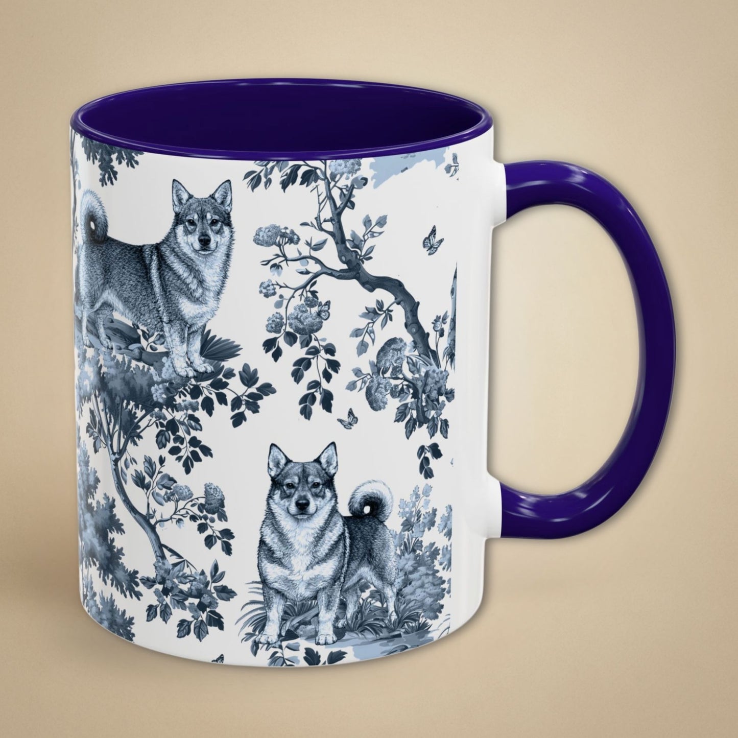 Swedish Vallhund Mug - Toile Pattern