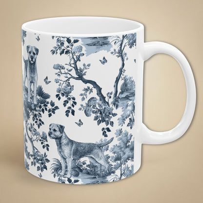 Border Terrier Mug - Toile Pattern