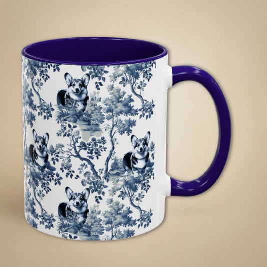 Corgi Toile Mug