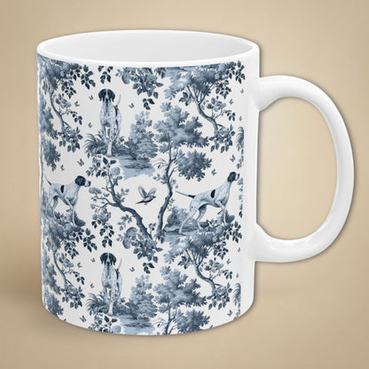 English Pointer Mug - Blue Toile Pattern