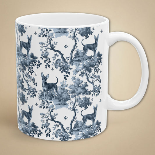 Russian Toy Mug - Blue Toile Pattern