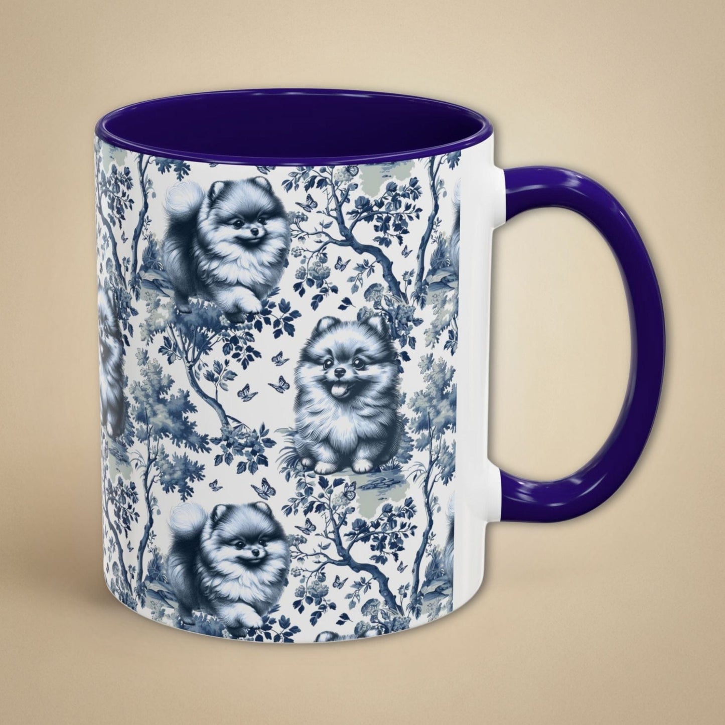 Pomeranian Toile Mug