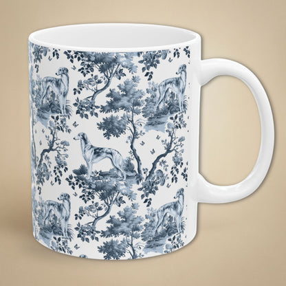 Silken Windhound Mug - Blue Toile Pattern