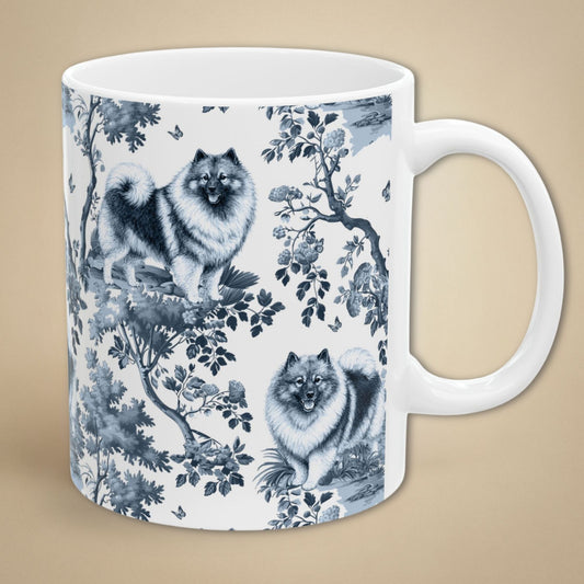 Keeshond Mug - Toile Pattern