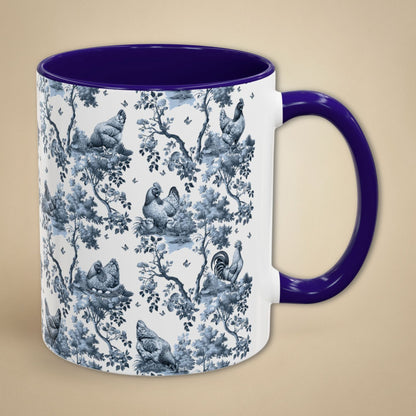 Chicken Mug - Toile Pattern