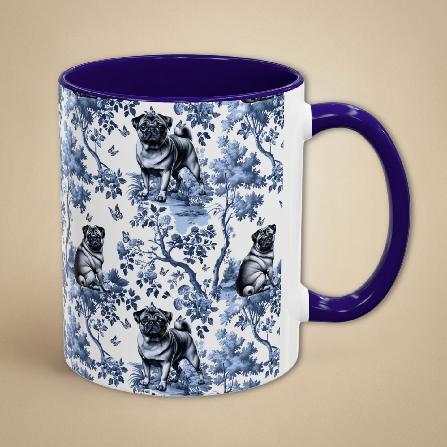 Pug Toile Mug