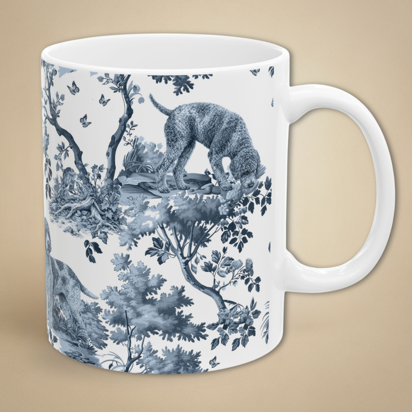 Lagotto Romagnolo Mug - Blue Toile Pattern