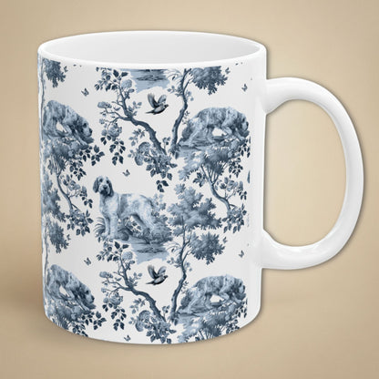 Spinone Italiano Mug - Blue Toile Pattern