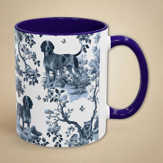 Bluetick Coonhound Mug - Toile Pattern