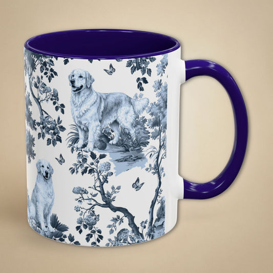 Golden Retriever Mug - Toile Pattern