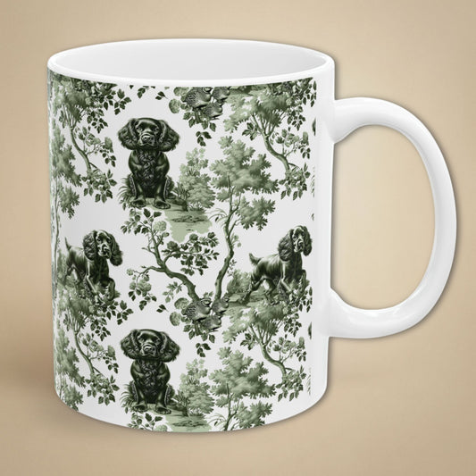 Boykin Spaniel Mug - Sage Green Toile Pattern