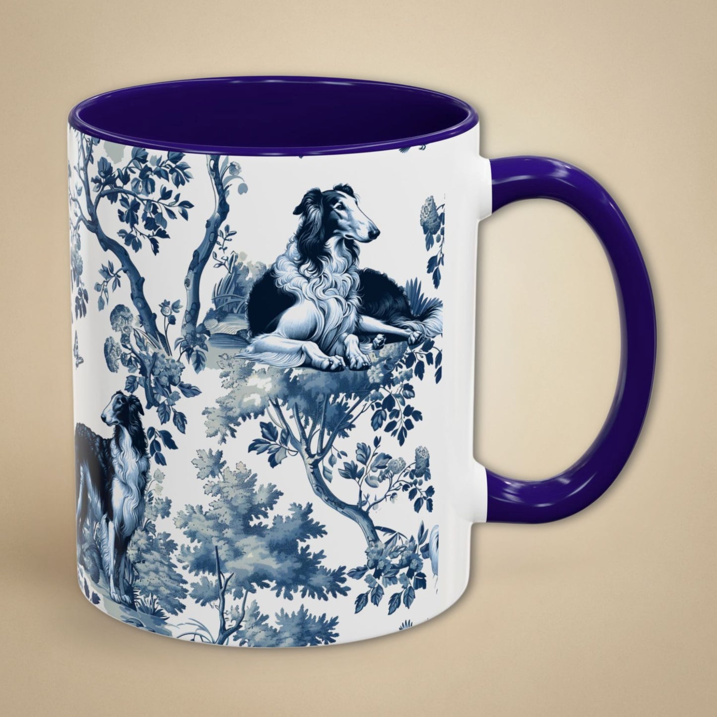Borzoi Mug - Toile Pattern