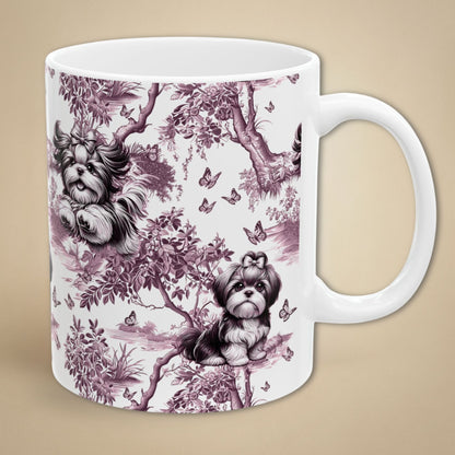 Shih Tzu Mug - Pink Toile Pattern