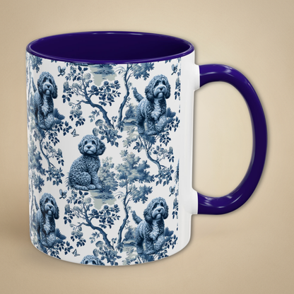 Cavapoo Mug · Garden Toile · Navy Handle