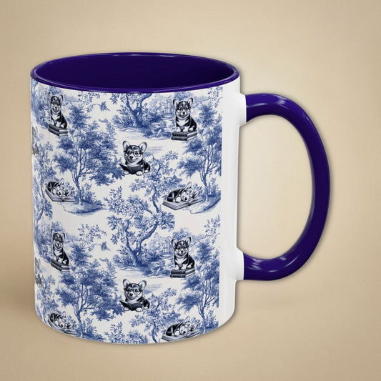 Corgi Toile Mug - Reading Books