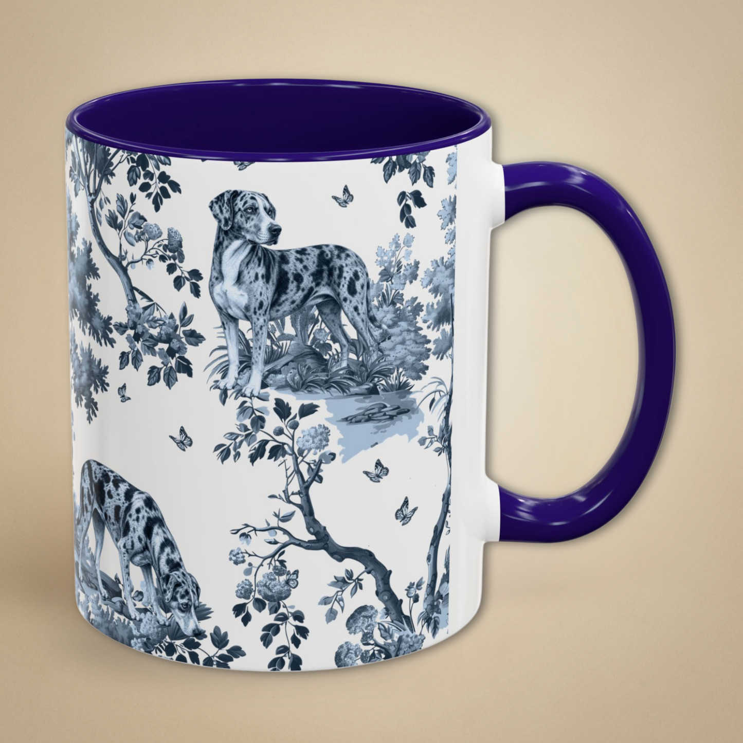 Catahoula Leopard Dog Mug - Toile Pattern