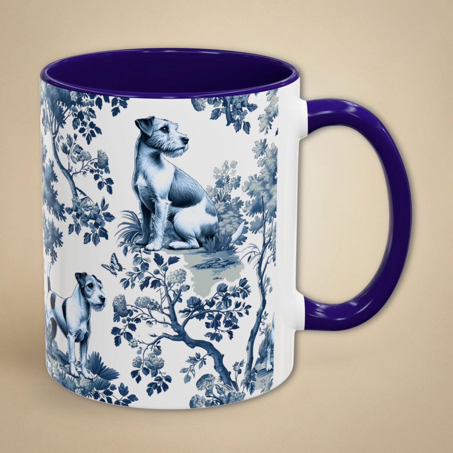 Parson Russell Terrier Mug - Toile Pattern