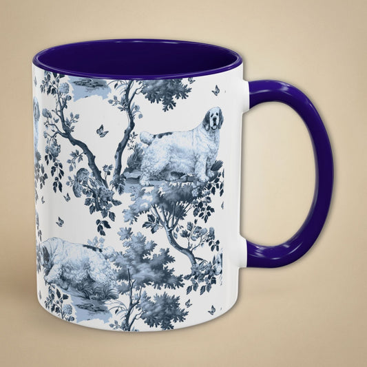 Clumber Spaniel Mug - Toile Pattern